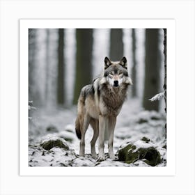 Wolf In The Woods Art Print