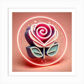 Rose In A Circle Art Print