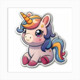 Cute Unicorn Sticker 1 Art Print