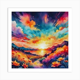 Sunset Painting Art Print