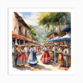 Women In Traditional Dress Art Print