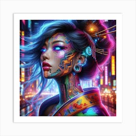 Cyborg Girl 5 Art Print