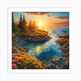 Sunset By The Sea Art Print