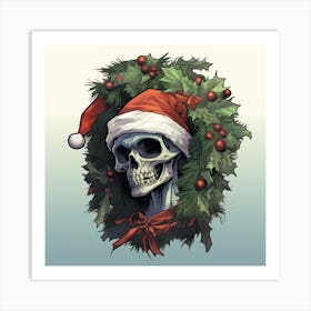 Christmas Skeleton Art Print