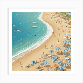 Beach Scene - Beach Stock Videos & Royalty-Free Footage 1 Art Print