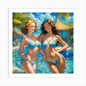 Two Girls In Bikinisydee Art Print