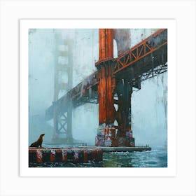 Golden bridge Art Print