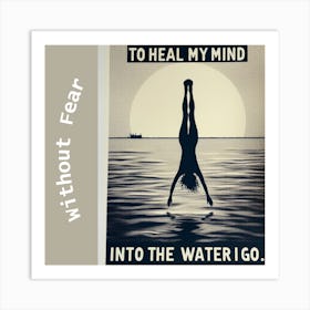 Swimming into the water Art Print