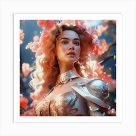 Portrait Of A Woman In Armor Art Print