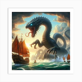 Dragon In The Sea 2 Art Print