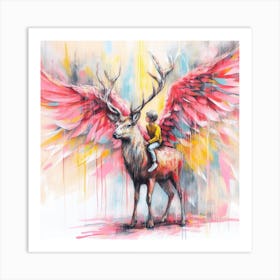 Aquarell Hirsch Art Print