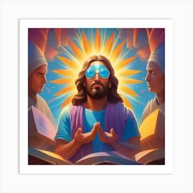 Jesus And Angels Pop Art enlightenment Art Print