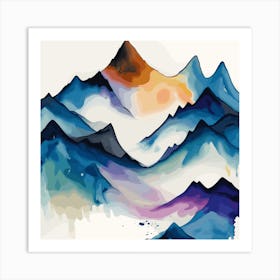 Watercolor Mountains 5 Art Print