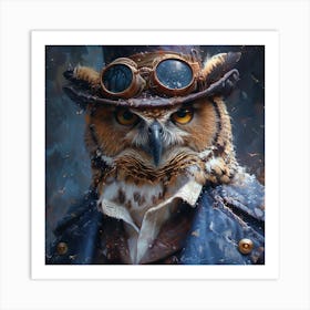 Steampunk Owl 7 Art Print