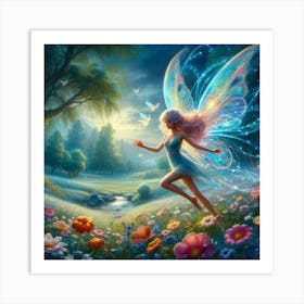 Fairy In The Meadow Art Print