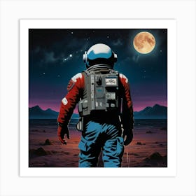 Astronaut In Space Art Print