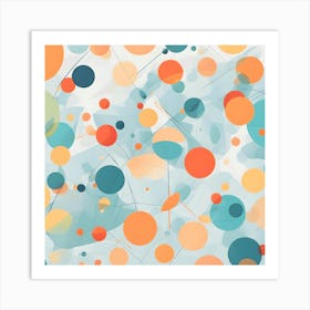 Abstract Circles Bright Colours Art Print