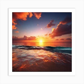 Sunset On The Beach 92 Art Print