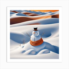 Snowman In The Desert 3 Art Print