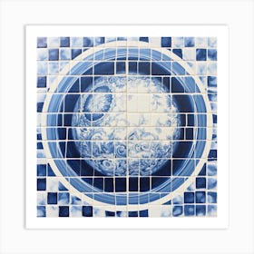 Disco Ball Delft Tile Illustration Art Print