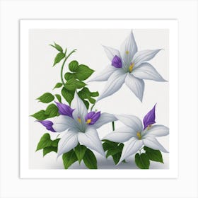 White Lilies myluckycharm 3 Art Print