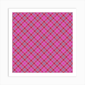 Pink Plaid Fabric 1 Art Print