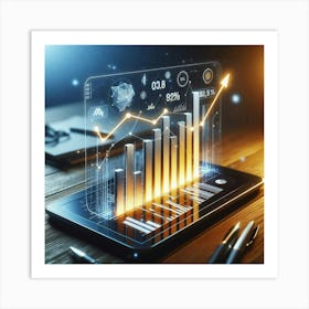 Tablet Computer With Graphs 1 Art Print