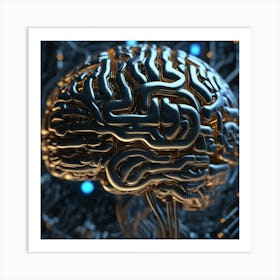 Brain On Circuit Board 27 Art Print