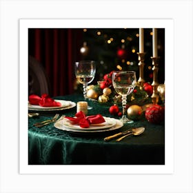 Christmas Table Setting 7 Art Print