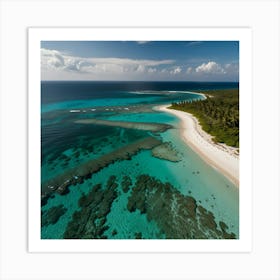 Aerial View Of A Tropical Island 6 Art Print