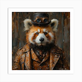 Steampunk Red Panda Art Print