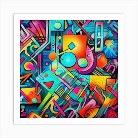 Abstract Psychedelic Background Art Print