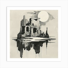 Castle In The Water Art Print