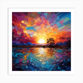 Sunset On The Lake Art Print