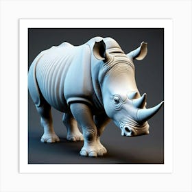 Rhino 3d Model Art Print