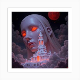 Woman With Red Eyes Art Print