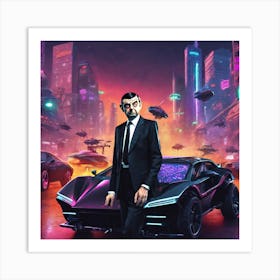 Futuristic Man In Suit Art Print