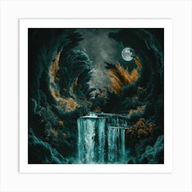 Waterfall In The Forest 5 Art Print