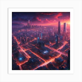 Futuristic Cityscape Art Print