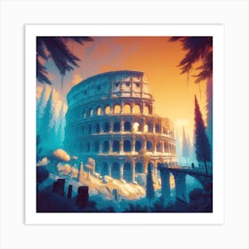 Colosseum In An Enchanted Forest 13 Art Print