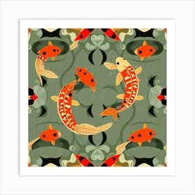 Koi Fish Pattern 9 Art Print