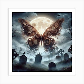 Butterfly In The Graveyard 2 Art Print