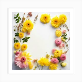 Frame Of Flowers Art Print