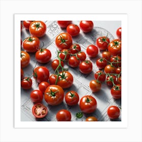 Tomatoes On A Plan Art Print