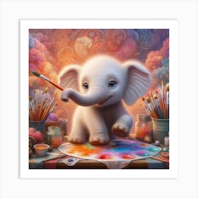 Little Artist Elephant 1 Art Print