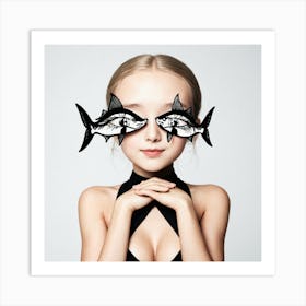 Young Girl With Fish Eyeglasses Art Print