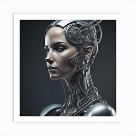Cyborg Woman Created by using Imagine AI Art Art Print