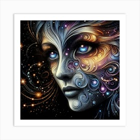 A mystical female face Art Print