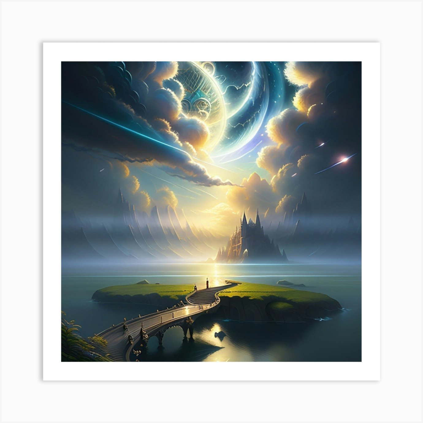 Fantasy Dreamscape Art Print, Pastel Wall Decor, Metaphysical Art by P –  Primal Painter