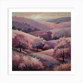 Sunset In The Hills Art Print